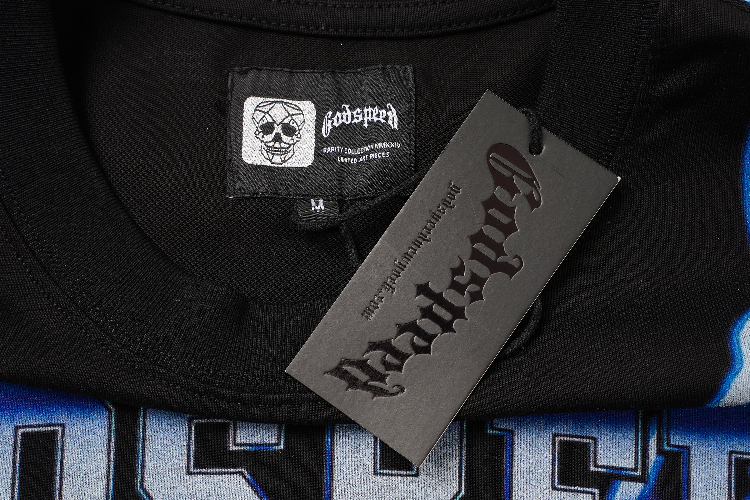 Godspeed Blue‑Skull Graphic T‑Shirt