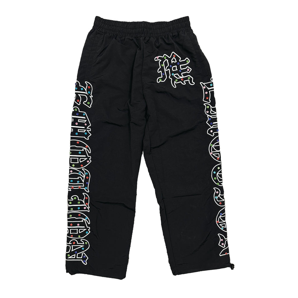 MIXED EMOTION Colorful Rhinestone Side Print Sweatpants