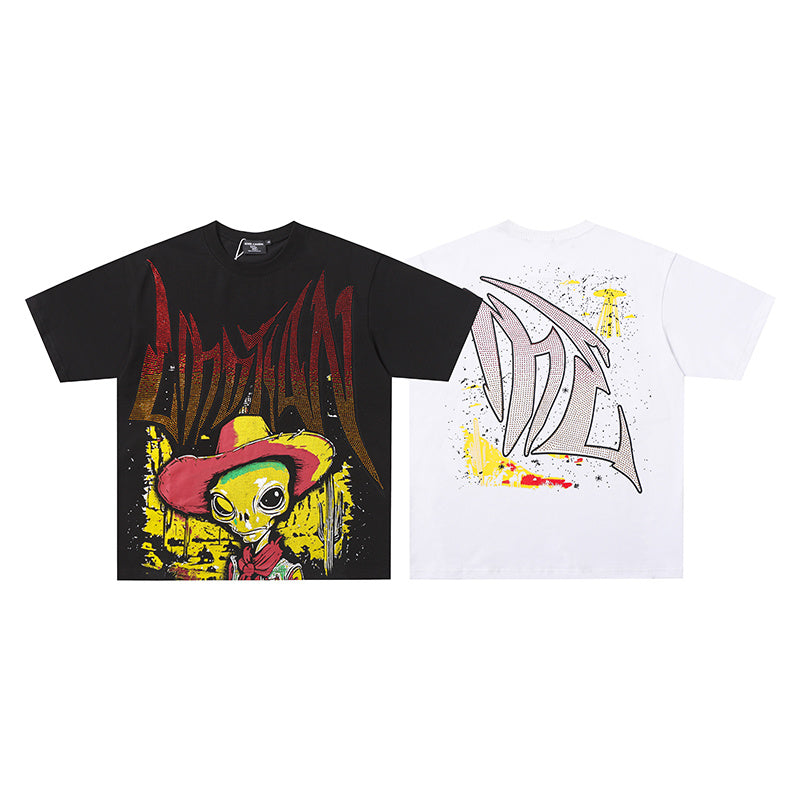 MIXED EMOTION Alien Cowboy Graphic 2‑Color T‑Shirt