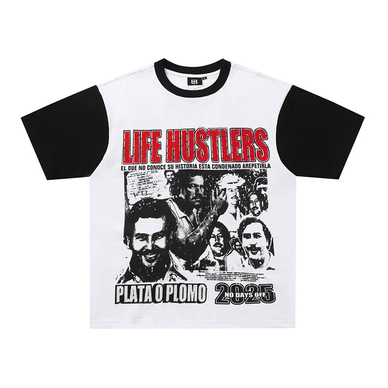 Life Hustlers Ringer Portrait Graphic Tee