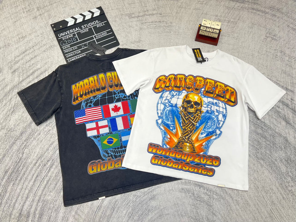 Godspeed Skull Flag Graphic T‑Shirt