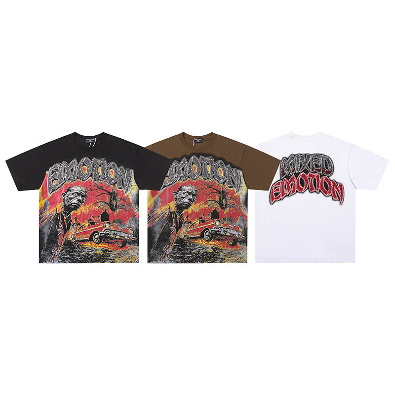MIXED EMOTION Sunset Graphic 3‑Color T‑Shirt