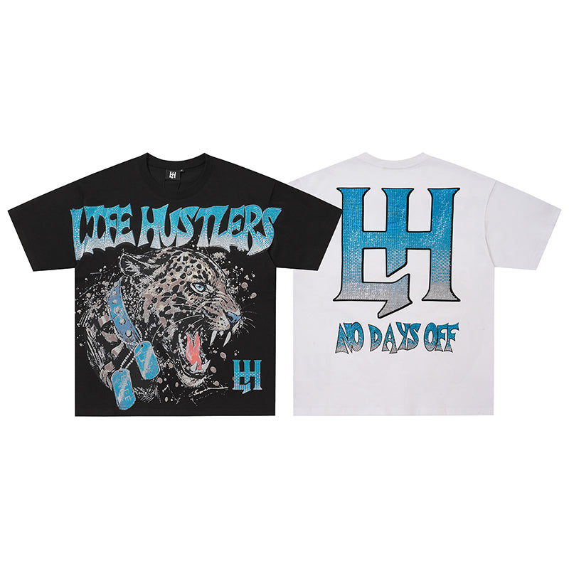 Life Hustlers Panther Graphic Two‑Color T‑Shirt