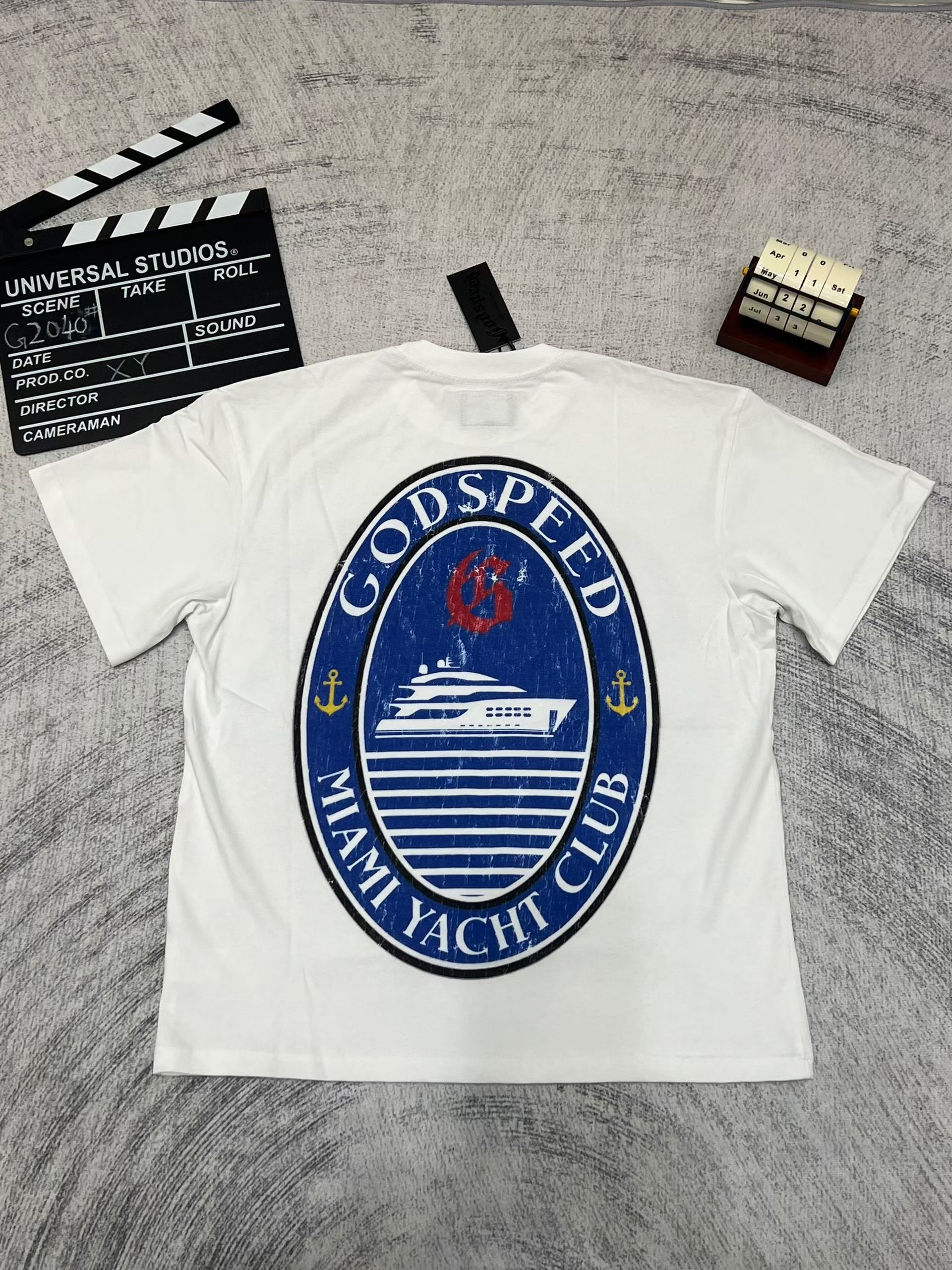 Godspeed Blue Graphic White T‑Shirt