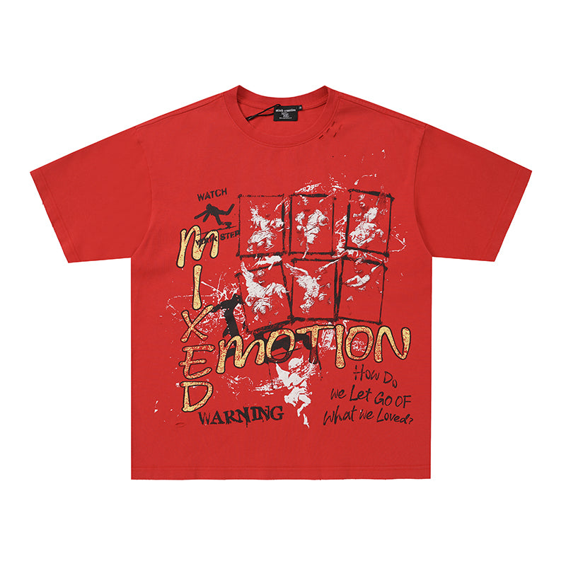 MIXED EMOTION Red Cross Graphic T‑Shirt