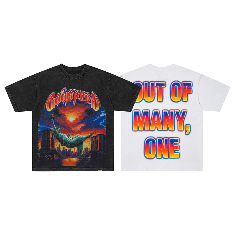 Godspeed Sunset Dinosaur Graphic T‑Shirt