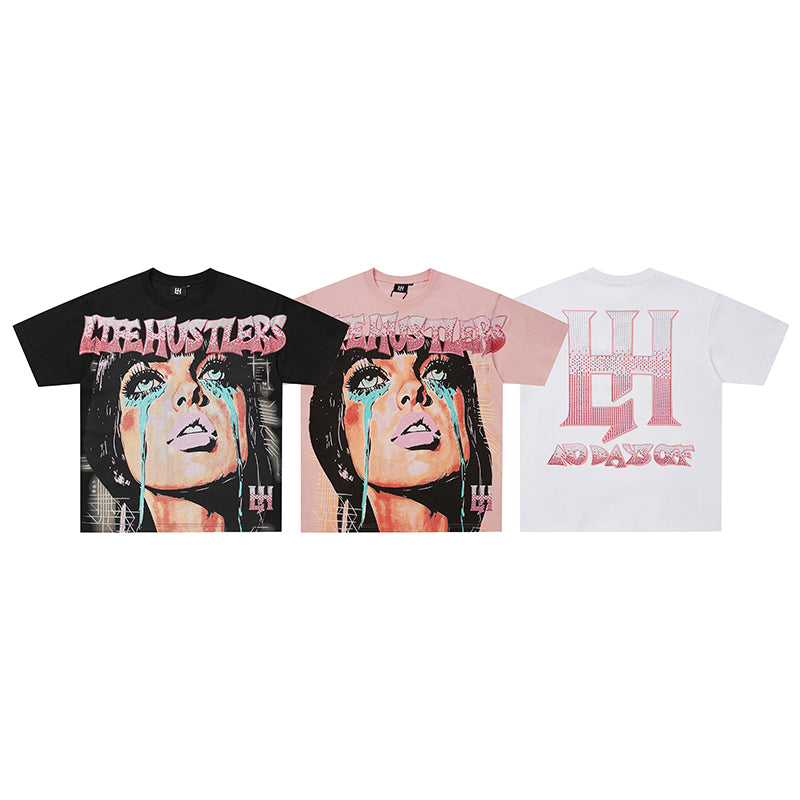 Life Hustlers Lady Portrait Graphic 3‑Color T‑Shirt