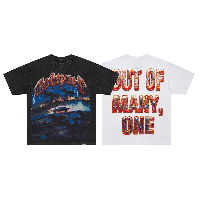 Godspeed Out Of Many One Flame Graphic T‑Shirt