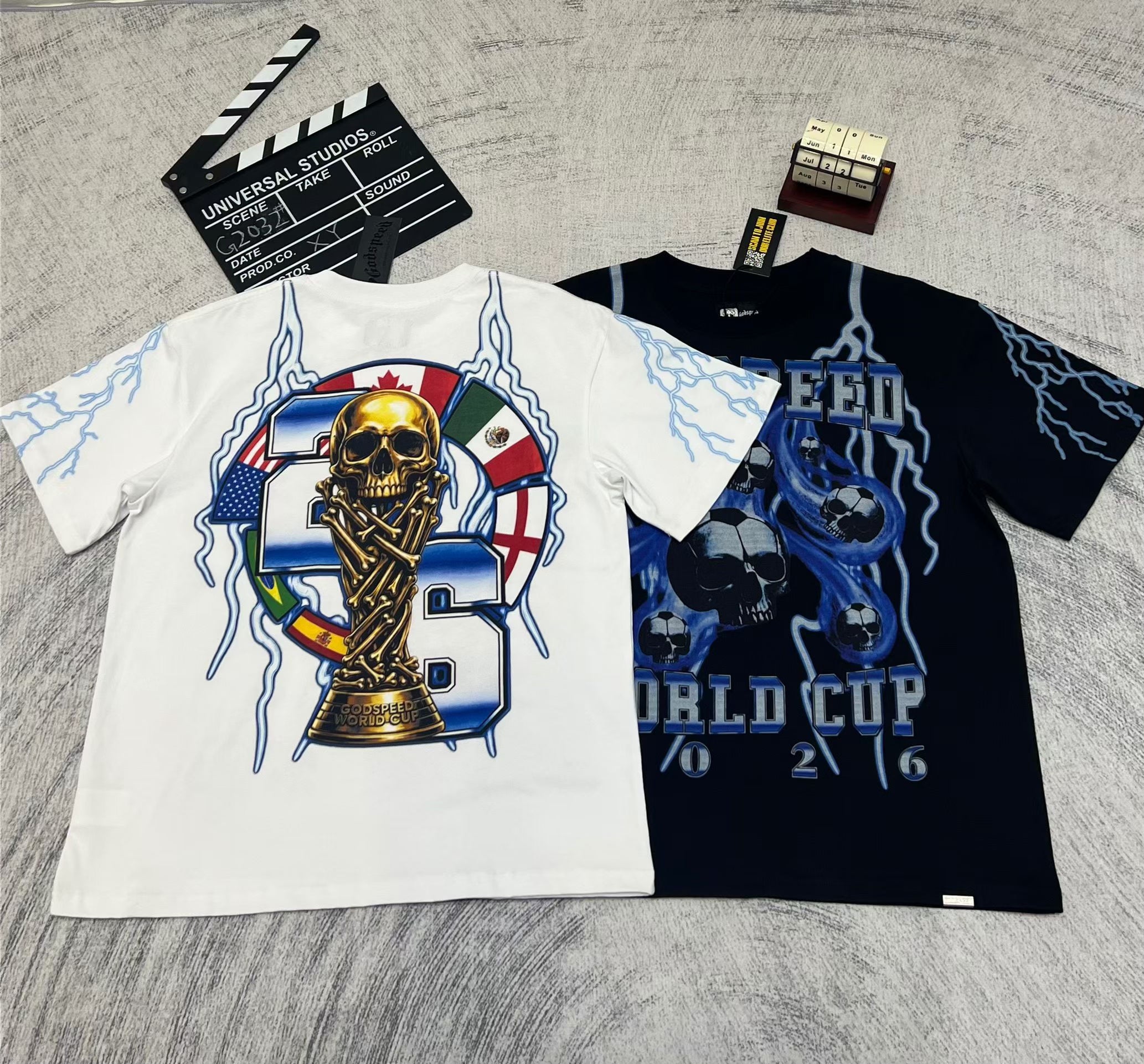 Godspeed Blue‑Skull Graphic T‑Shirt