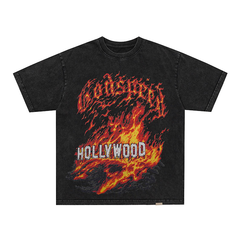 Godspeed Hollywood Flame Print T‑Shirt