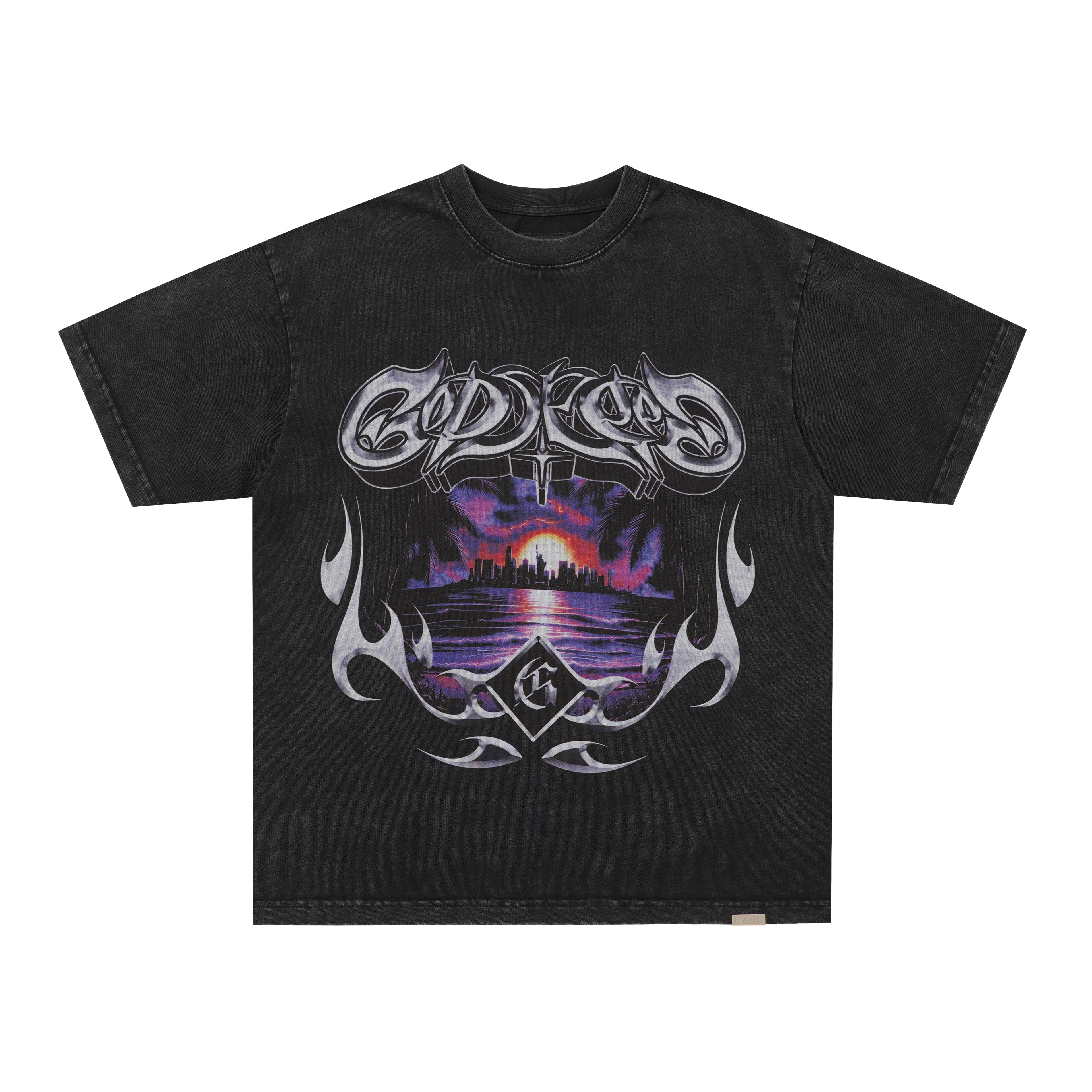 Godspeed Flame Graphic Black T‑Shirt