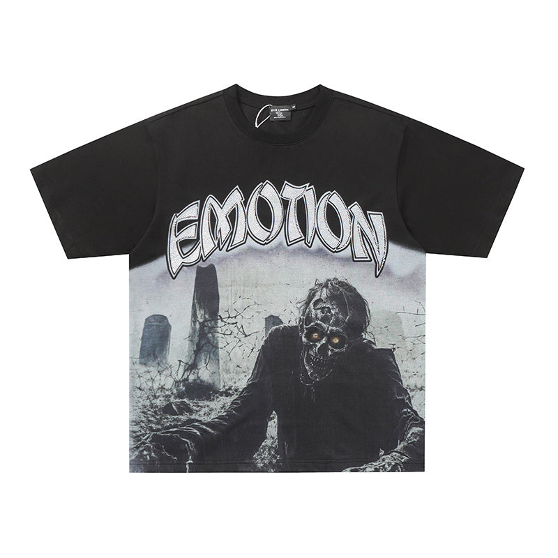 MIXED EMOTION Dark Portrait Graphic 2‑Color T‑Shirt