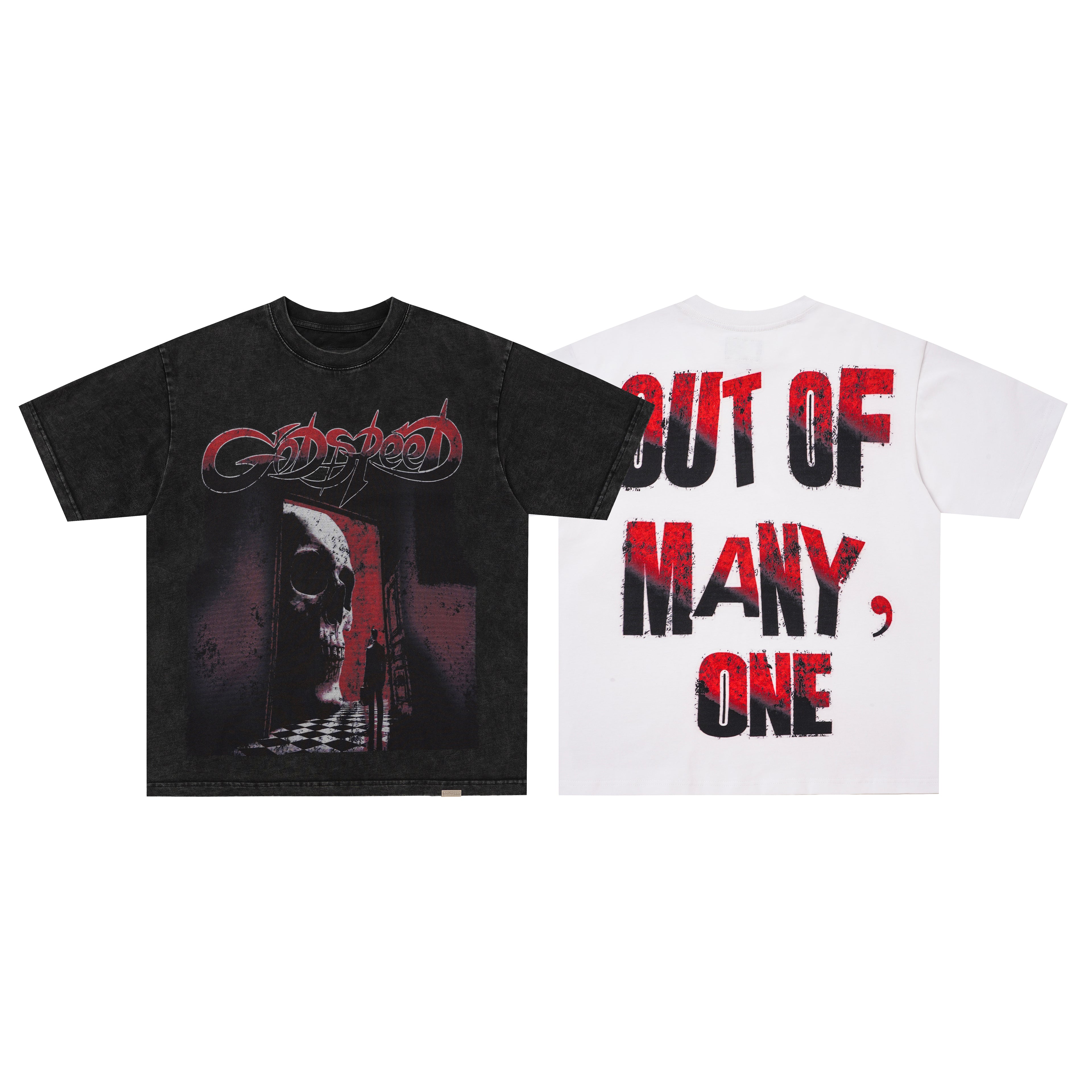 Godspeed Figure Letter Print T‑Shirt