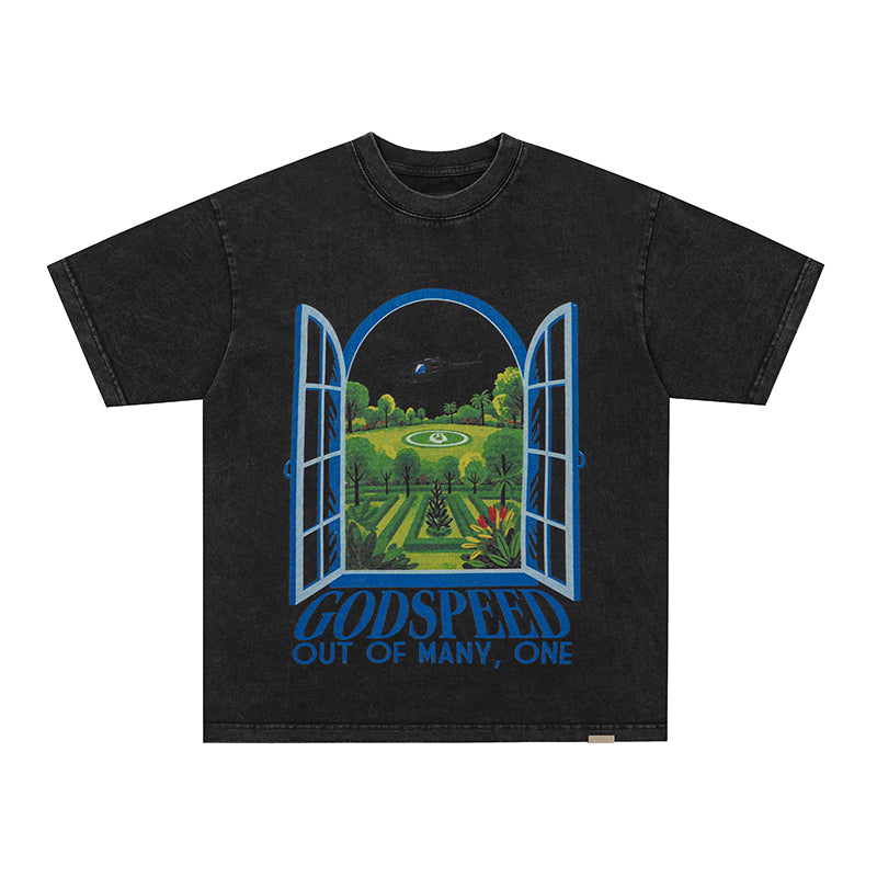 Godspeed Landscape Helicopter Graphic T‑Shirt