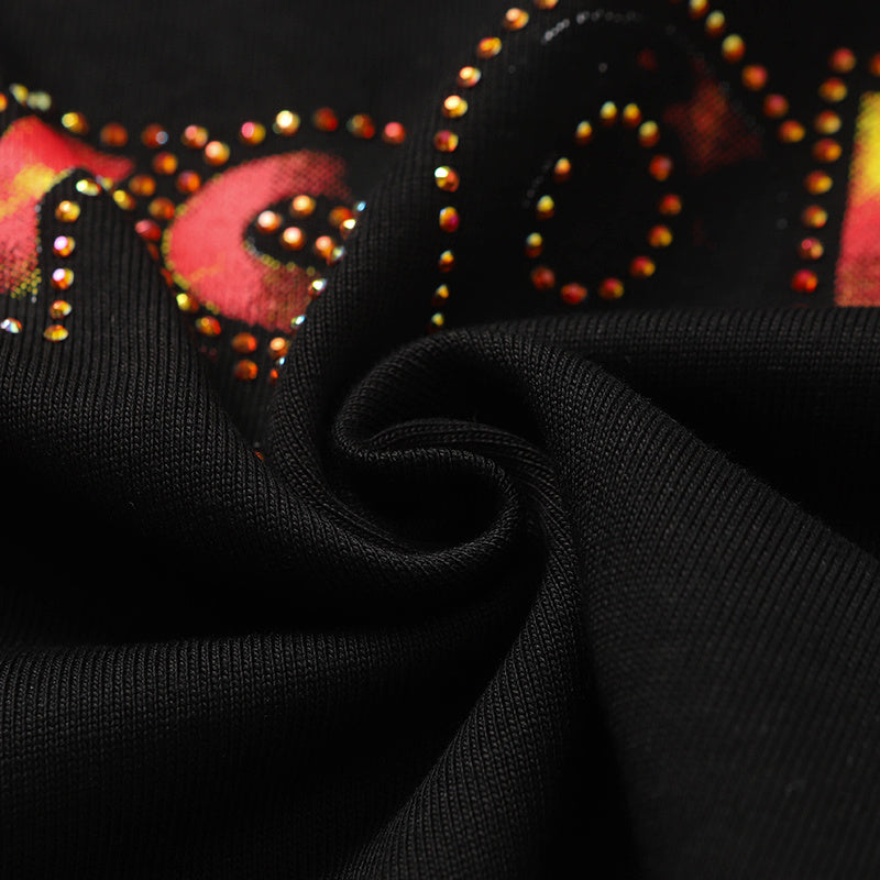 Life Hustlers Fire Angel Graphic Black Tee