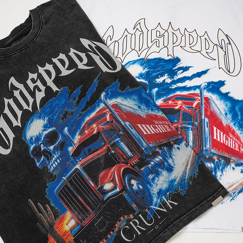 Godspeed Vintage Truck Skull Graphic T‑Shirt