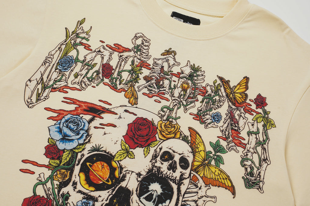 Godspeed Floral Skull White T‑Shirt