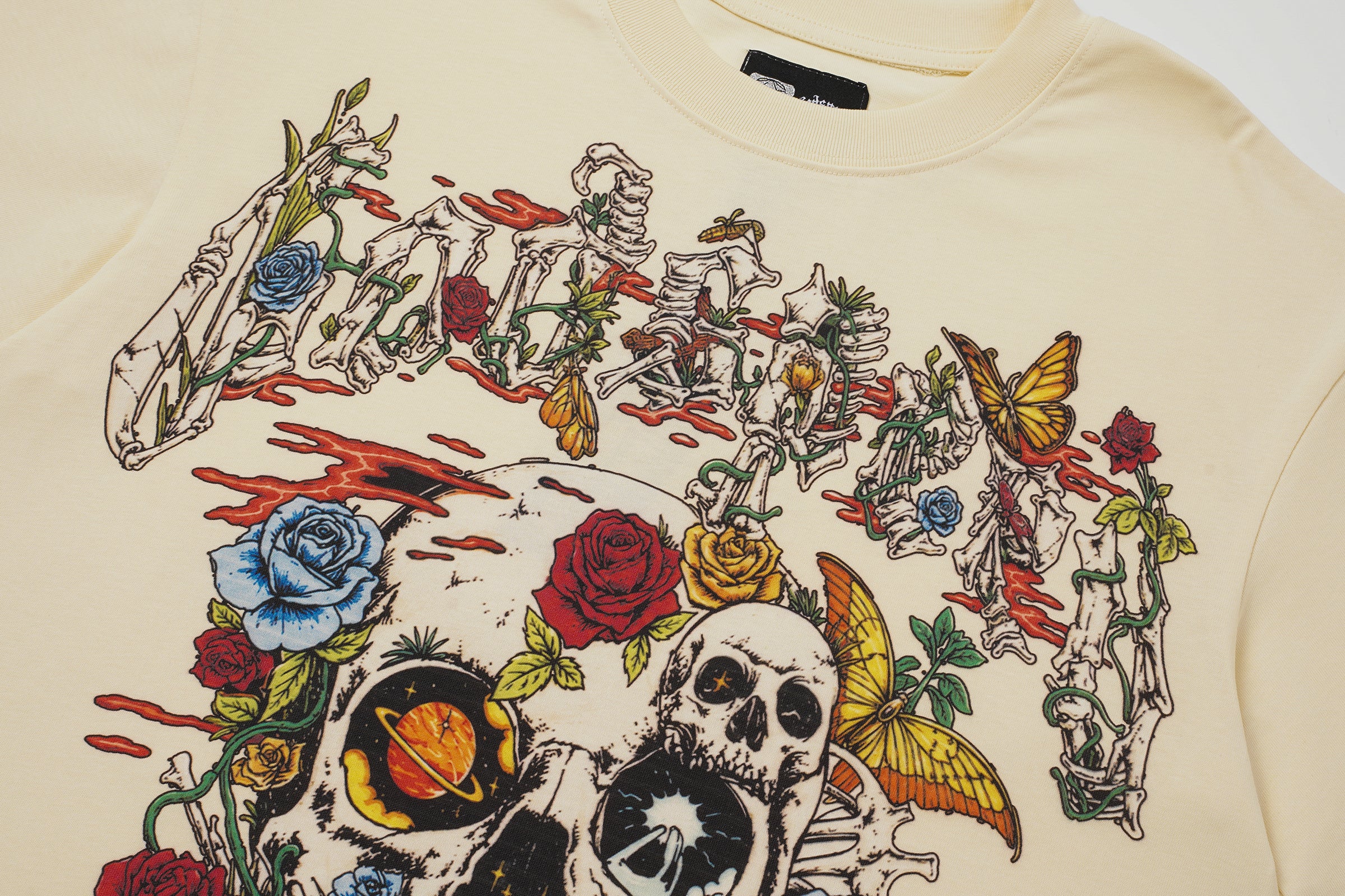 Godspeed Floral Skull White T‑Shirt