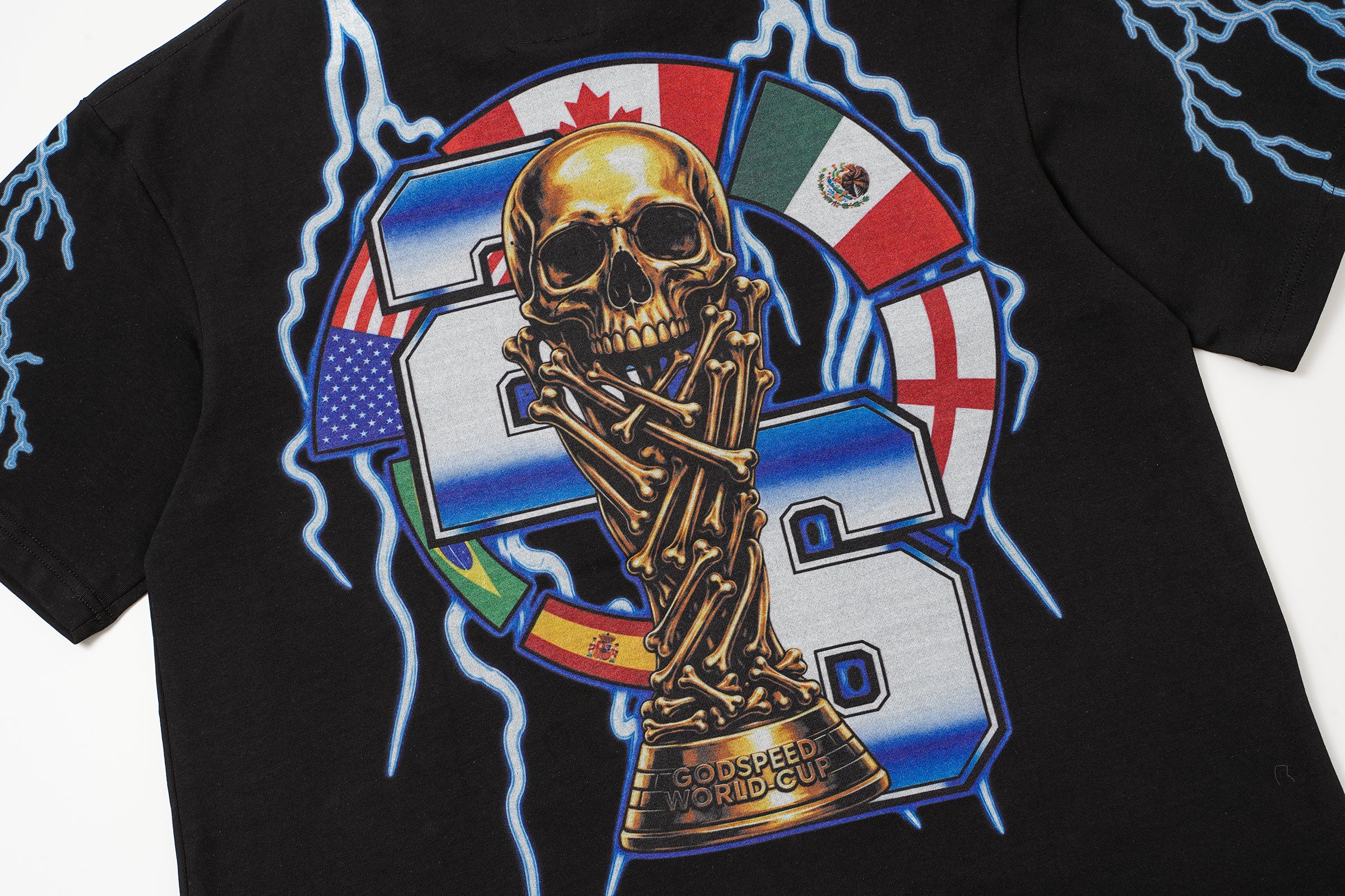 Godspeed Blue‑Skull Graphic T‑Shirt