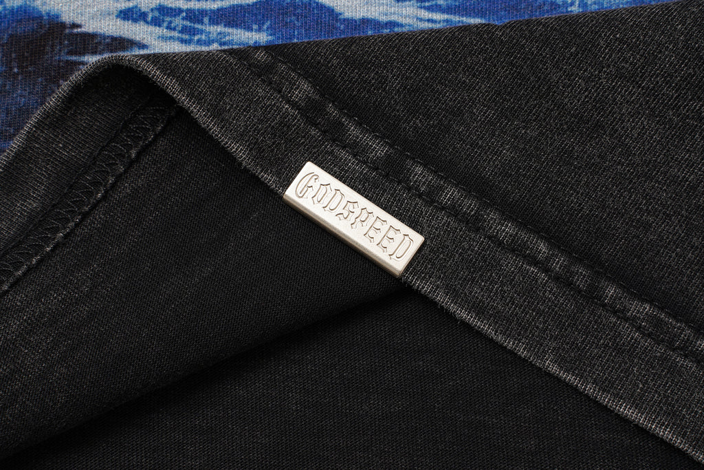Godspeed Blue Landscape Graphic Black T‑Shirt