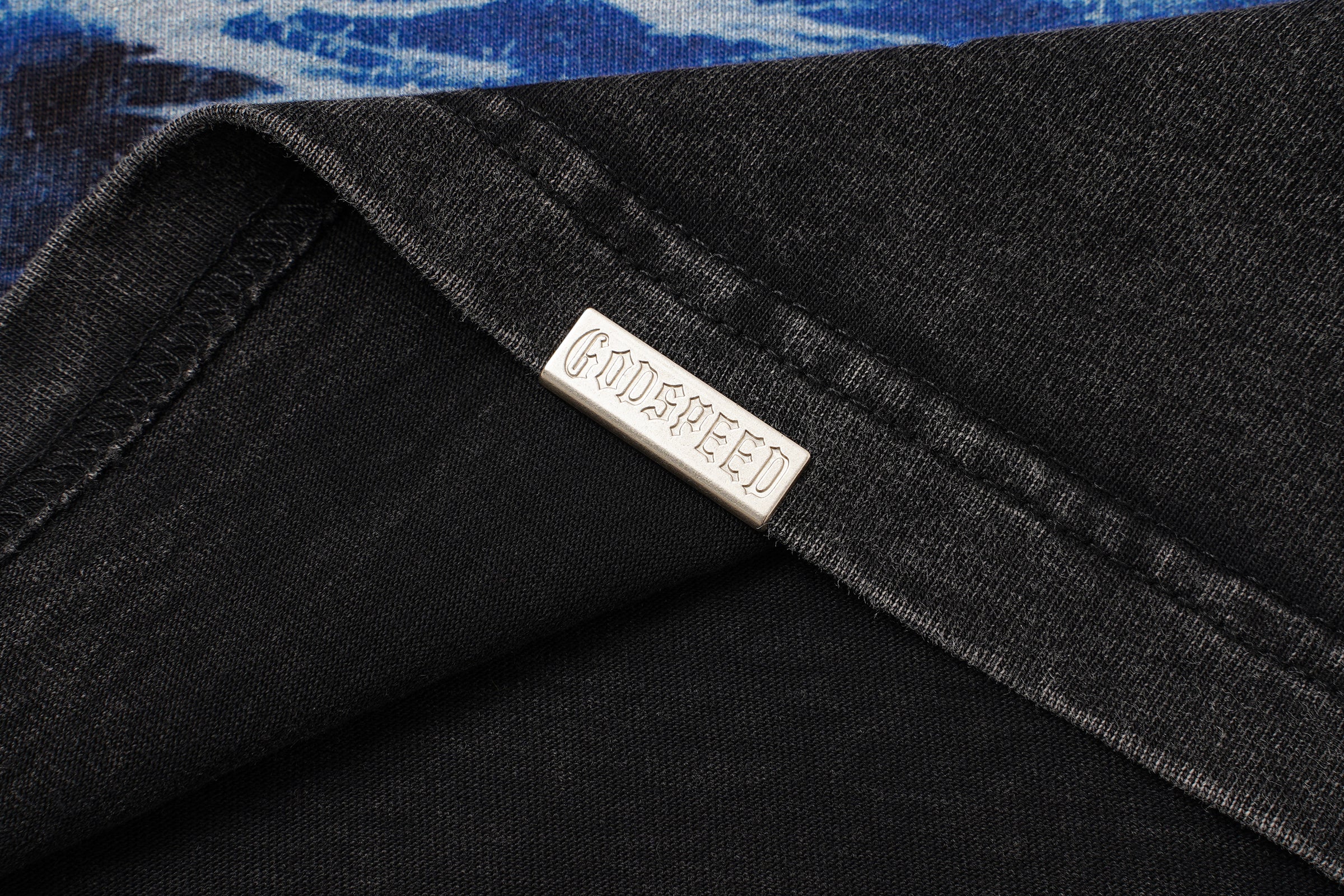 Godspeed Blue Landscape Graphic Black T‑Shirt