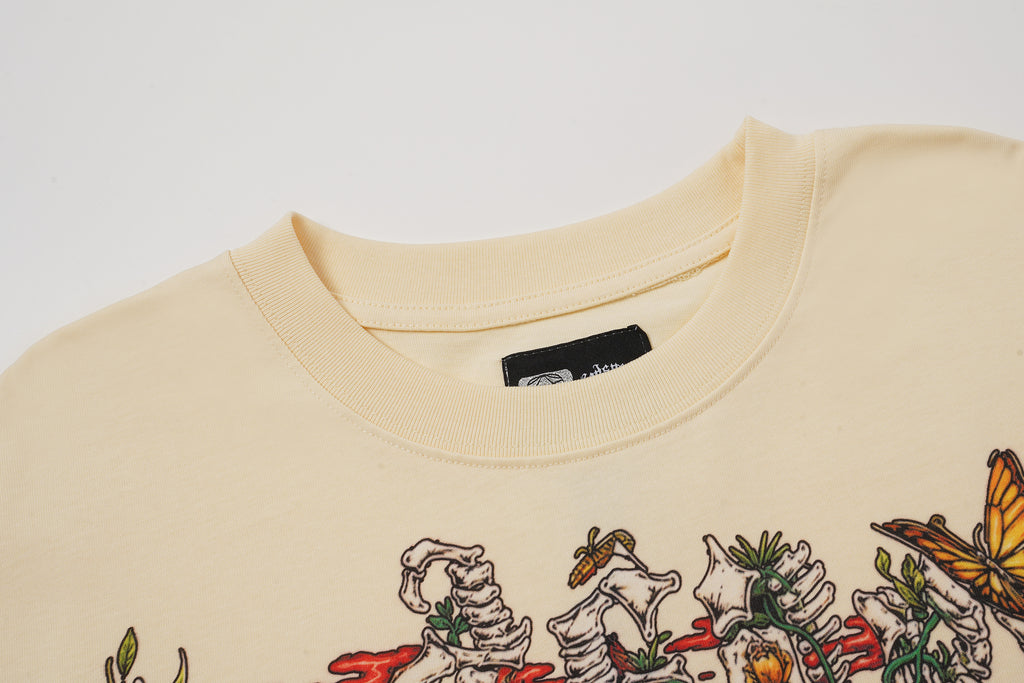Godspeed Floral Skull White T‑Shirt