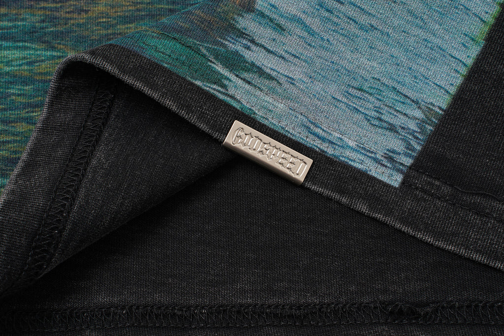 Godspeed Statue‑of‑Liberty Print Black Washed Tank Top