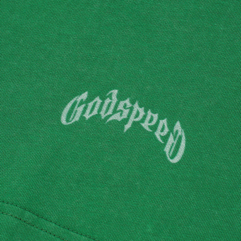 Godspeed Skull Print Green T‑Shirt