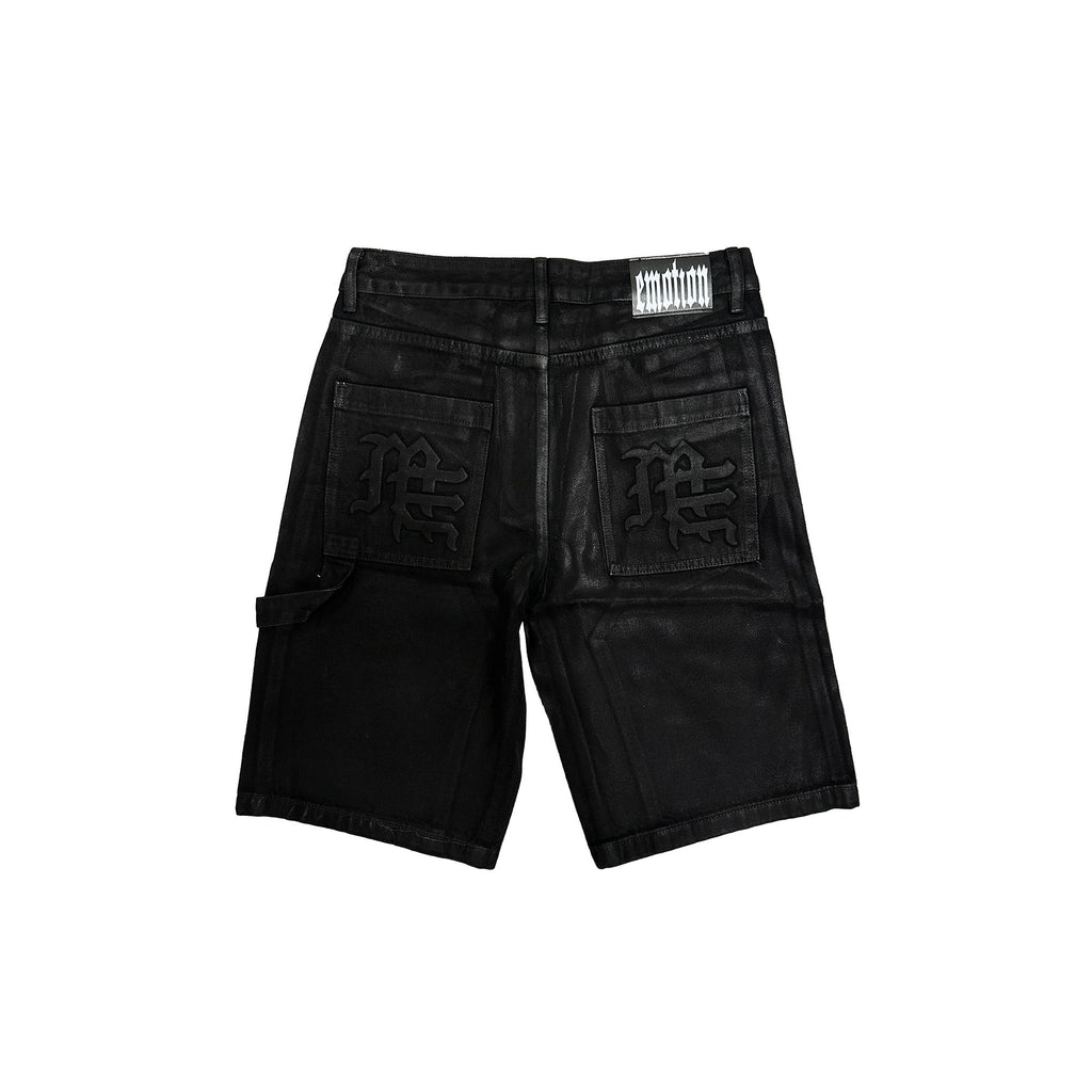 MIXED EMOTION Black Cargo Denim Shorts