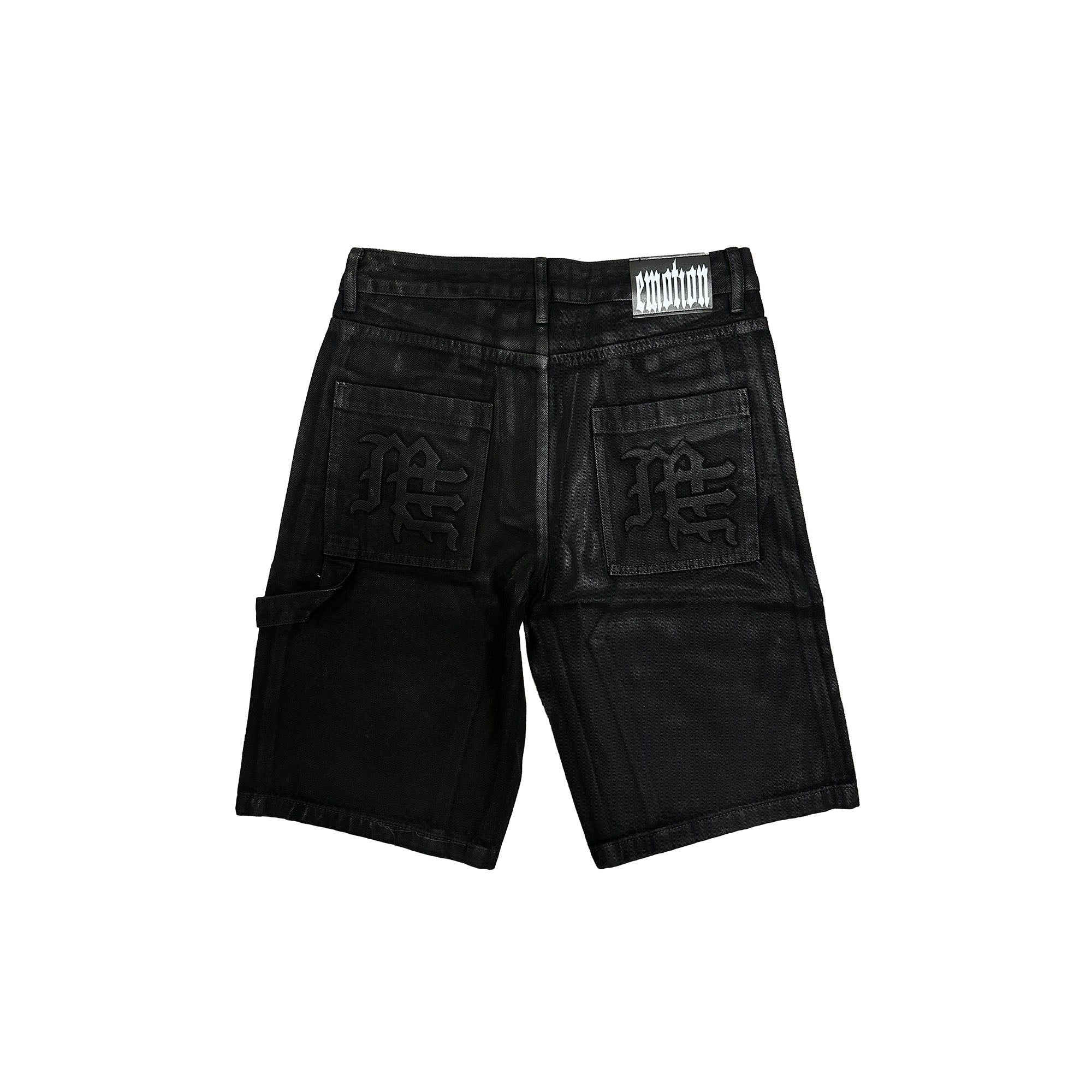 MIXED EMOTION Black Cargo Denim Shorts