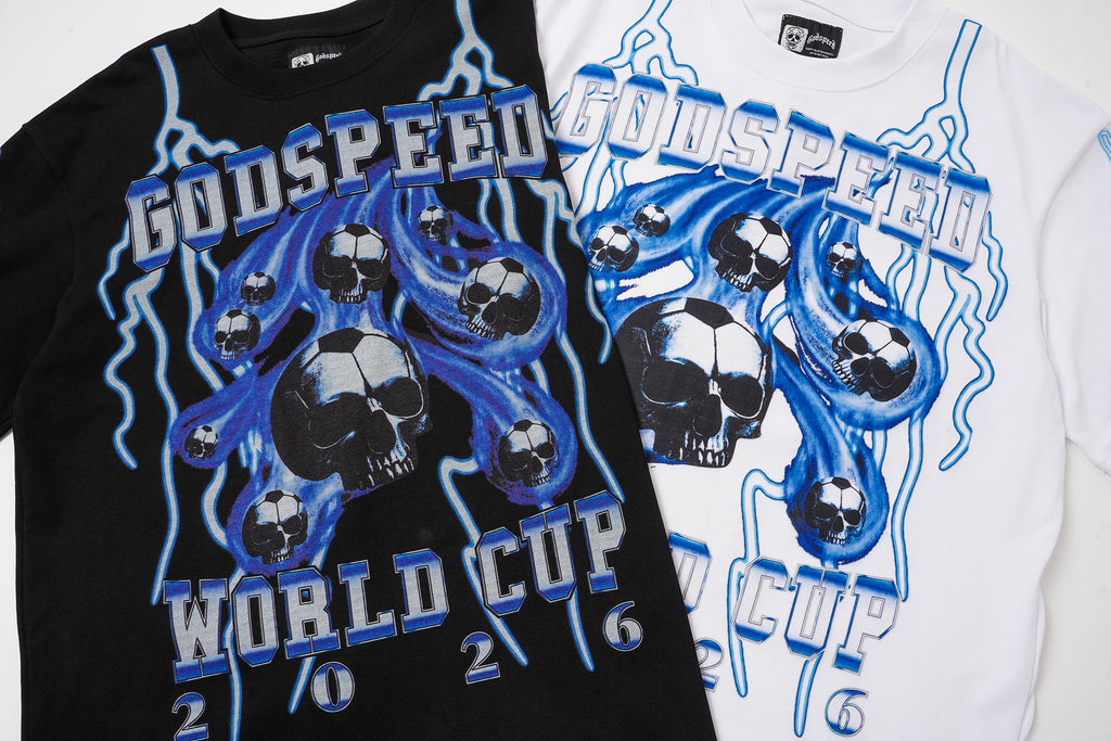 Godspeed Blue‑Skull Graphic T‑Shirt