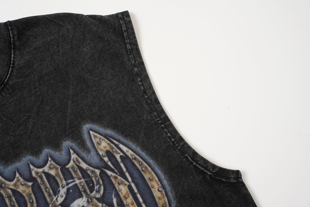 Godspeed Eagle Graphic Black Washed Tank Top