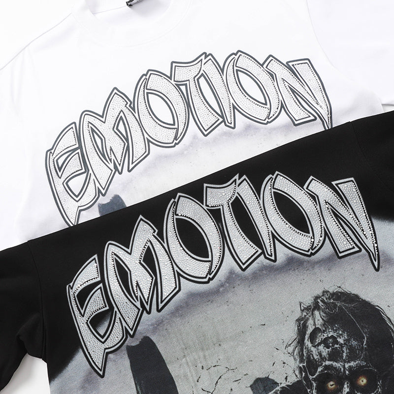 MIXED EMOTION Dark Portrait Graphic 2‑Color T‑Shirt