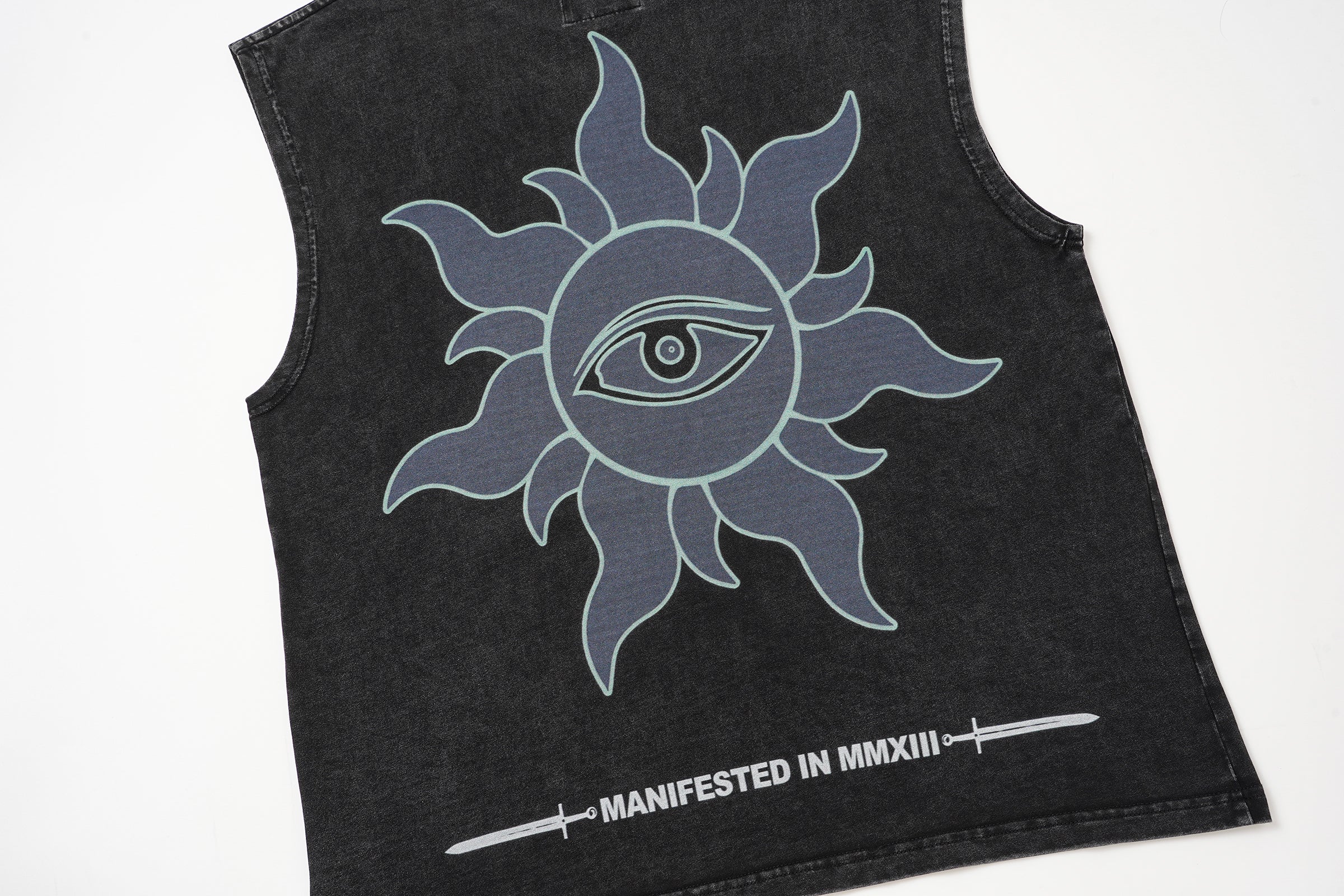 Godspeed Statue‑of‑Liberty Print Black Washed Tank Top
