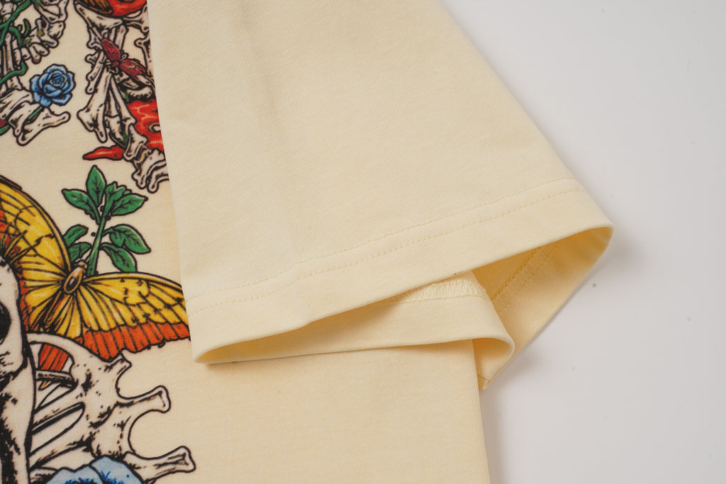 Godspeed Floral Skull White T‑Shirt