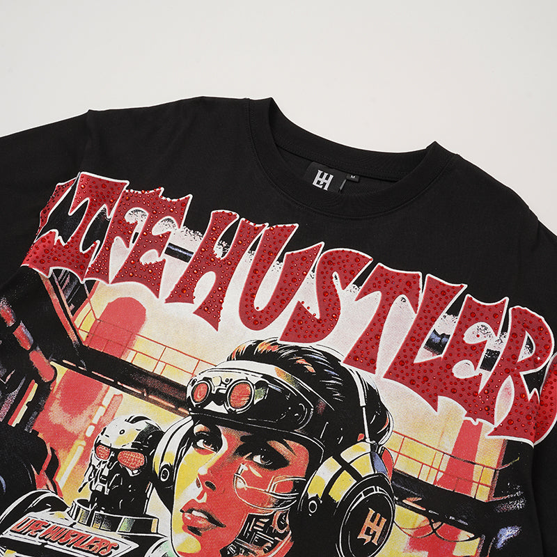 Life Hustlers Portrait Graphic 3‑Color T‑Shirt