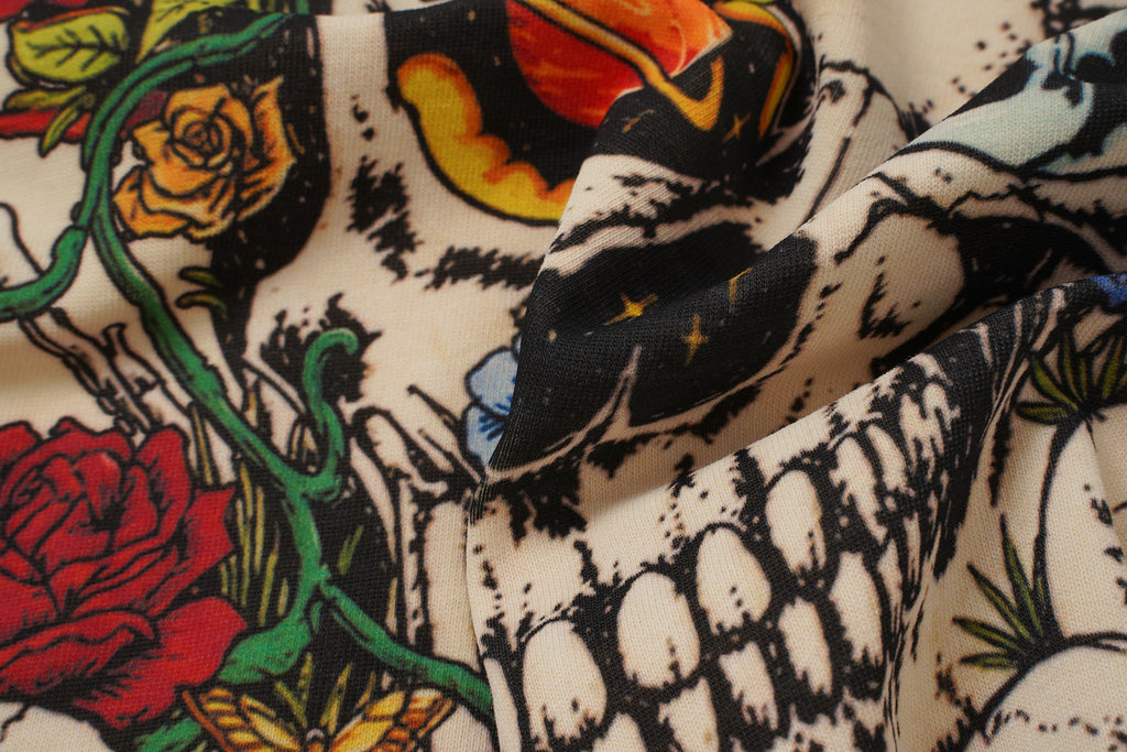 Godspeed Floral Skull White T‑Shirt