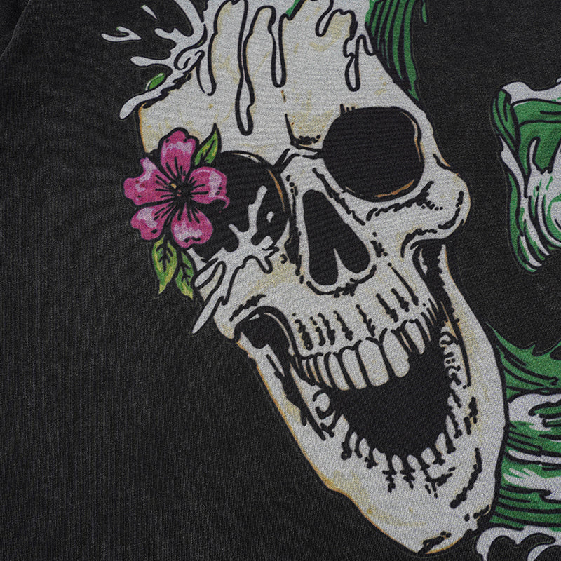 Godspeed Vintage Washed Black Snake Skull T‑Shirt
