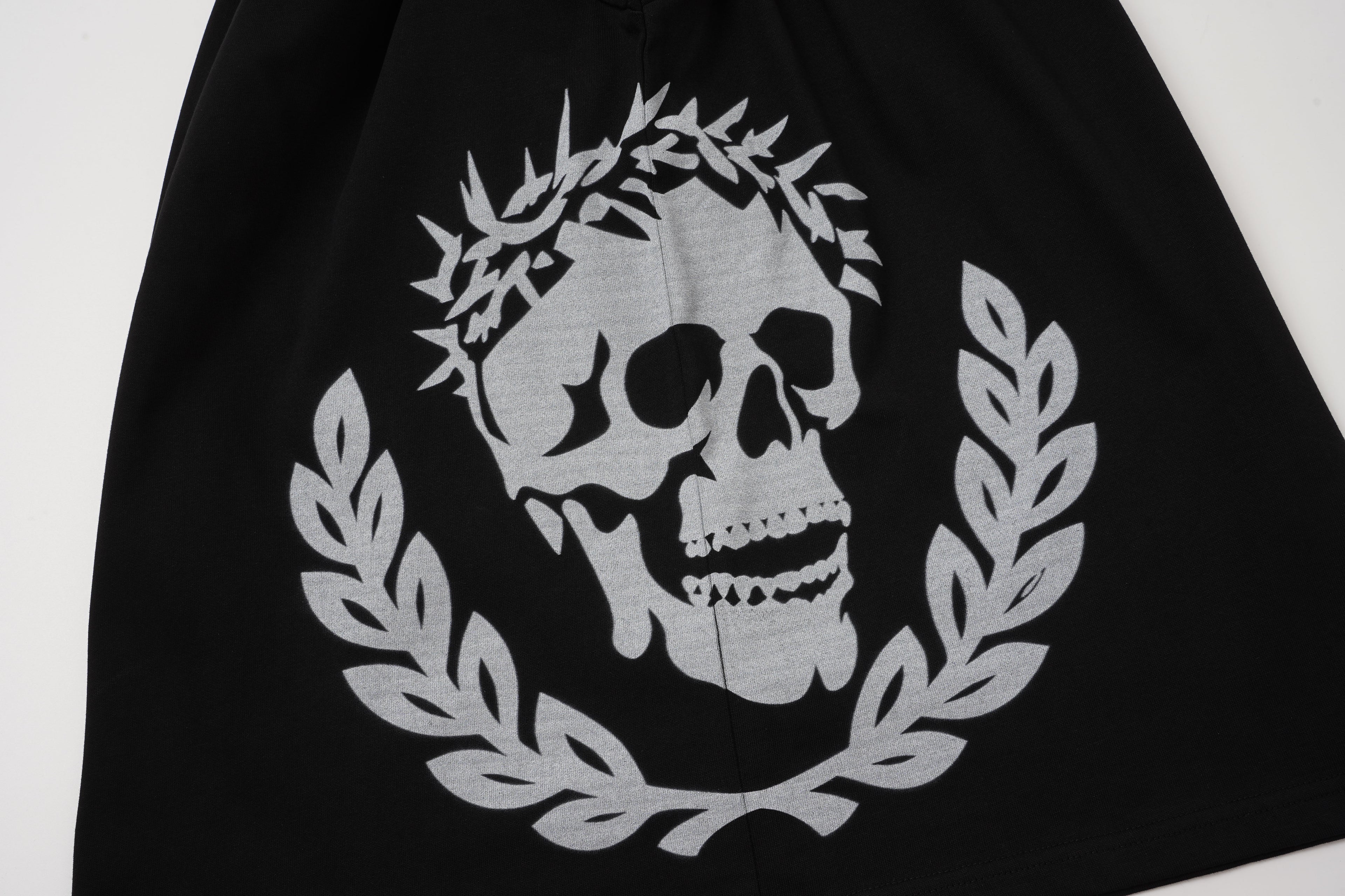 Godspeed Skull‑Laurel Contrast Collar Polo Shirt