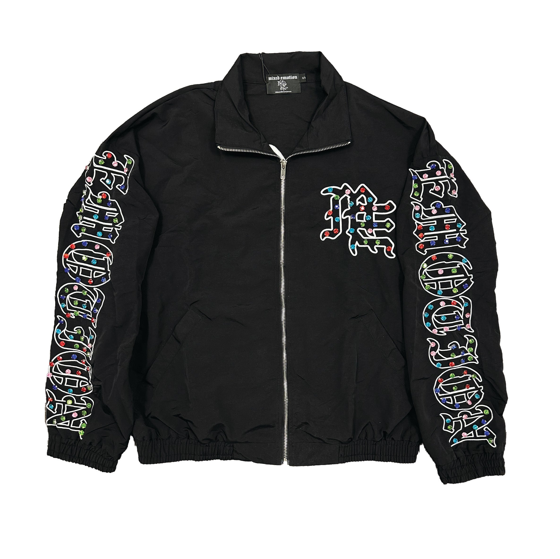 MIXED EMOTION Rhinestone Zip‑Up Jacket