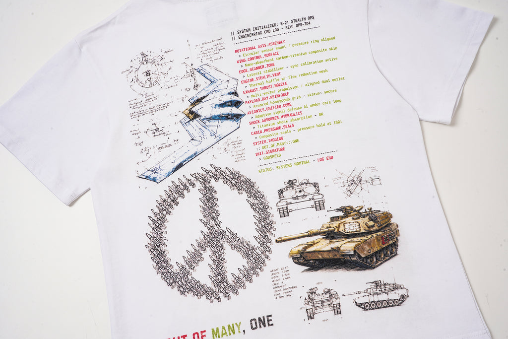 Godspeed White Vintage Sketch‑Print T‑Shirt