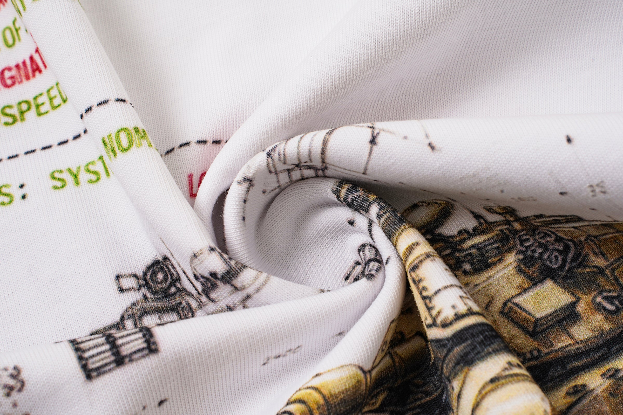 Godspeed White Vintage Sketch‑Print T‑Shirt