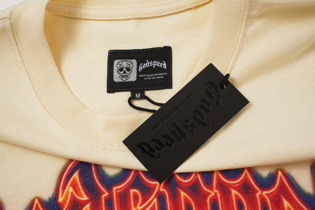 Godspeed Cream Sunset Dinosaur Graphic T‑Shirt