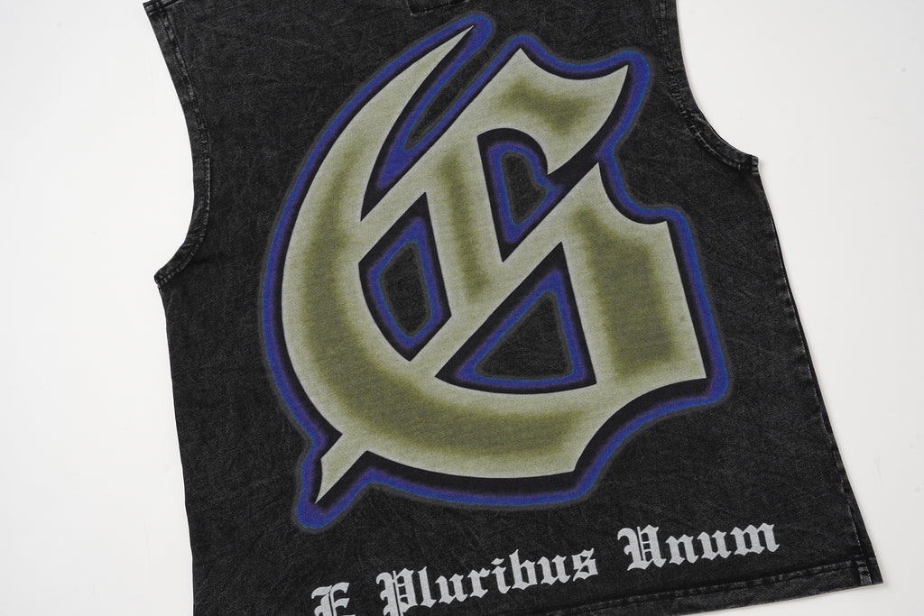 Godspeed Eagle Graphic Black Washed Tank Top