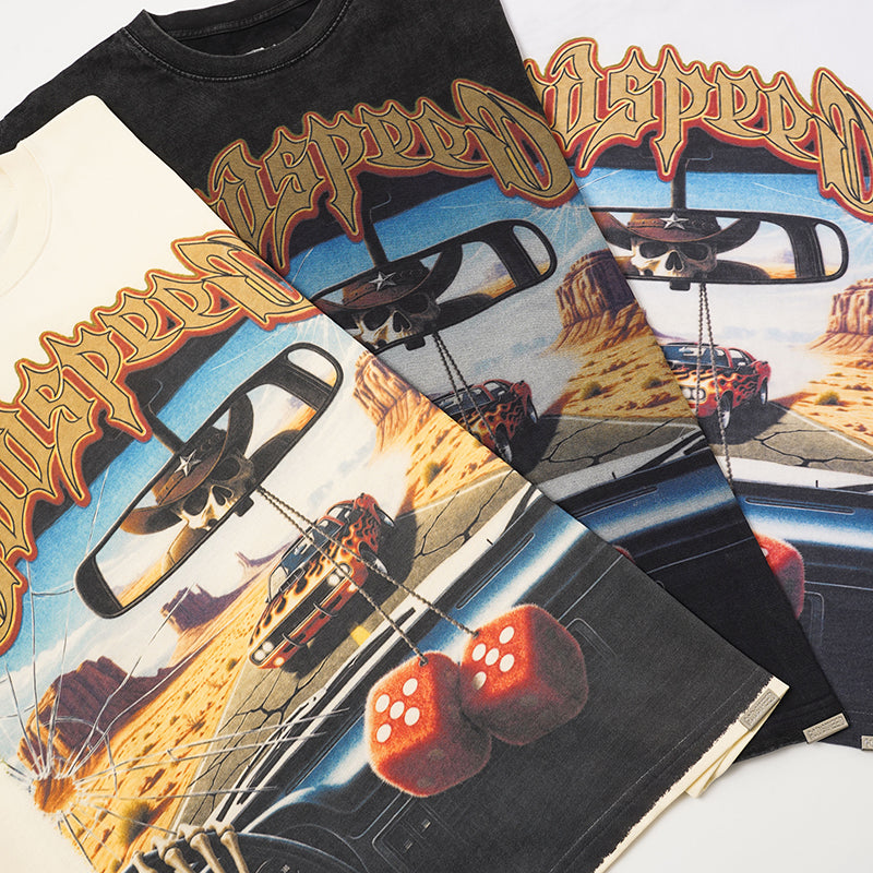Godspeed Retro Car Scenery Graphic T‑Shirt