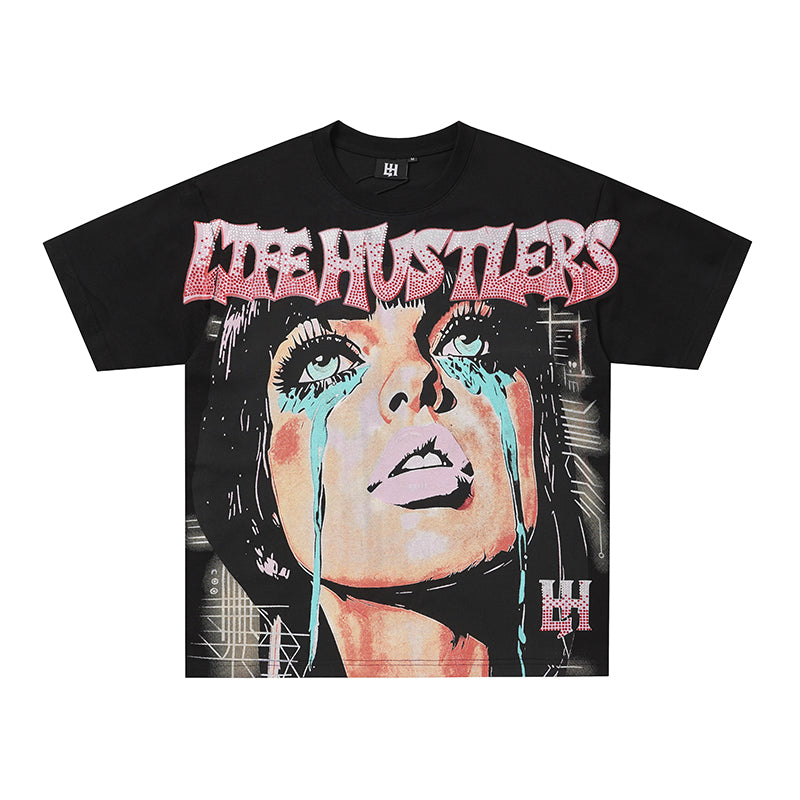 Life Hustlers Lady Portrait Graphic 3‑Color T‑Shirt