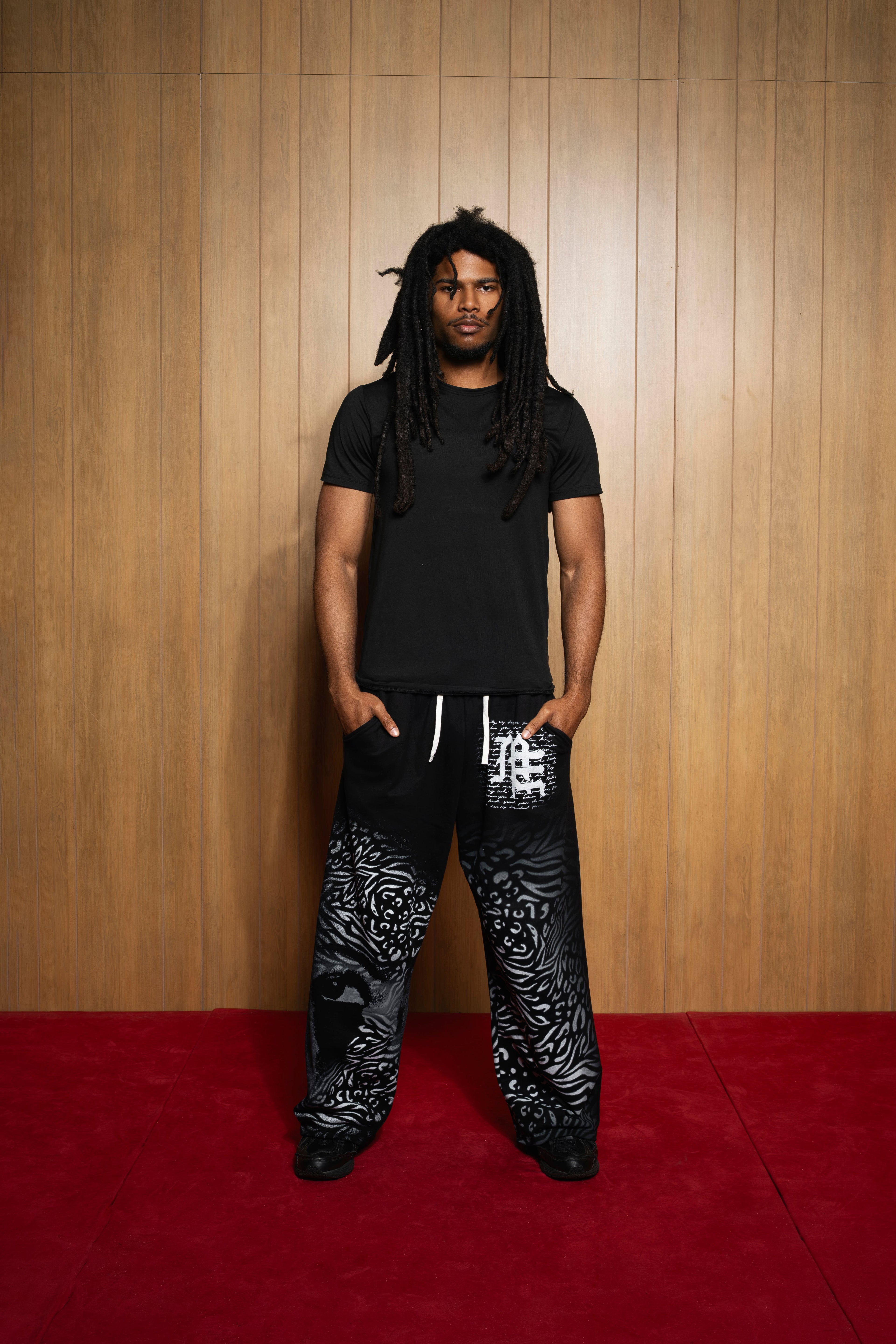 MIXED EMOTION Abstract Graphic Print Casual Pants