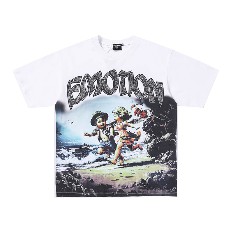 MIXED EMOTION Surf Character Graphic 2‑Color T‑Shirt