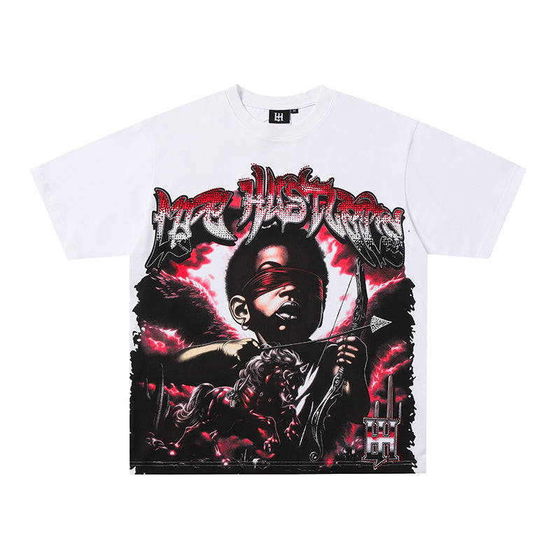 Life Hustlers Portrait Graphic White Tee