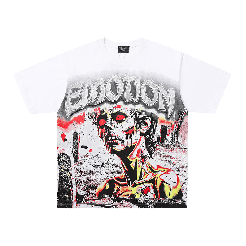 MIXED EMOTION Retro Portrait Graphic 2‑Color T‑Shirt